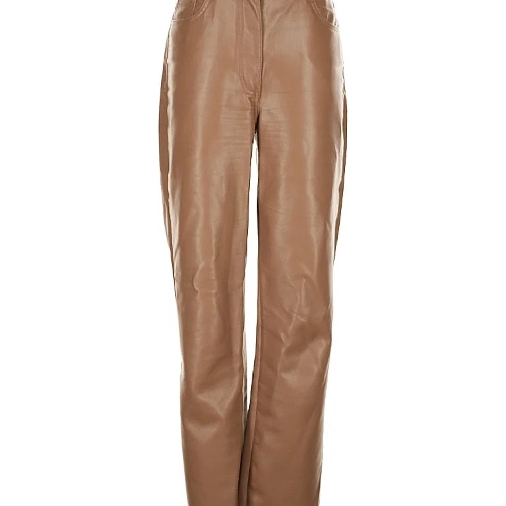 Brown Faux Leather Pants
